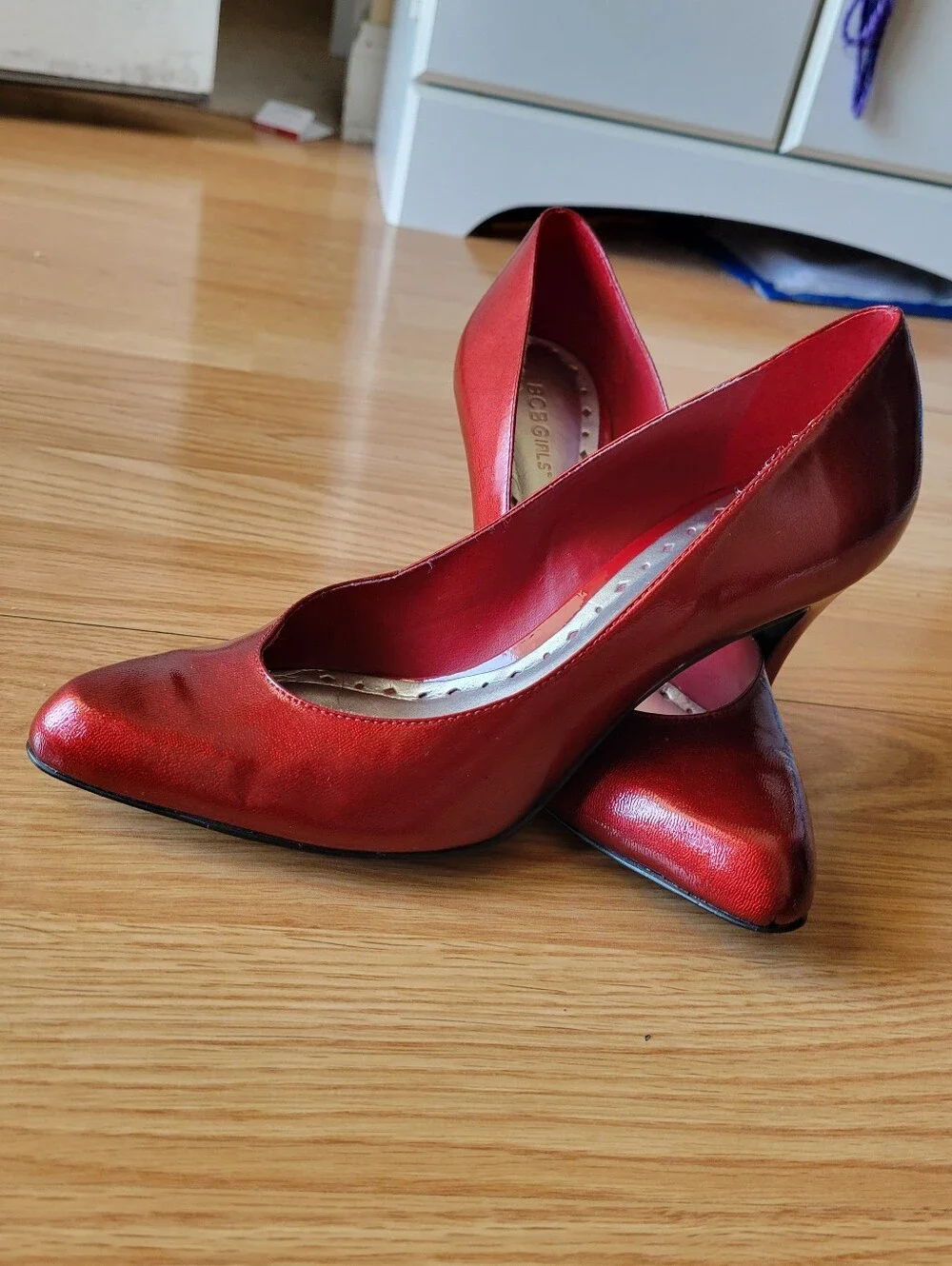 BCB girls Red 3 Inch Heels Pumps Classic Ruby Vintage Y2K Rockabilly, Size 8.5